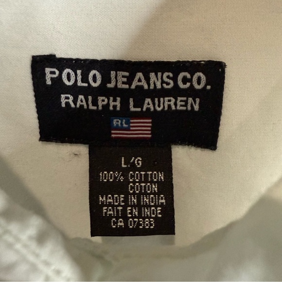 Polo by Ralph Lauren White Button Down Shirt with RL logo and flag - Picture 5 of 10